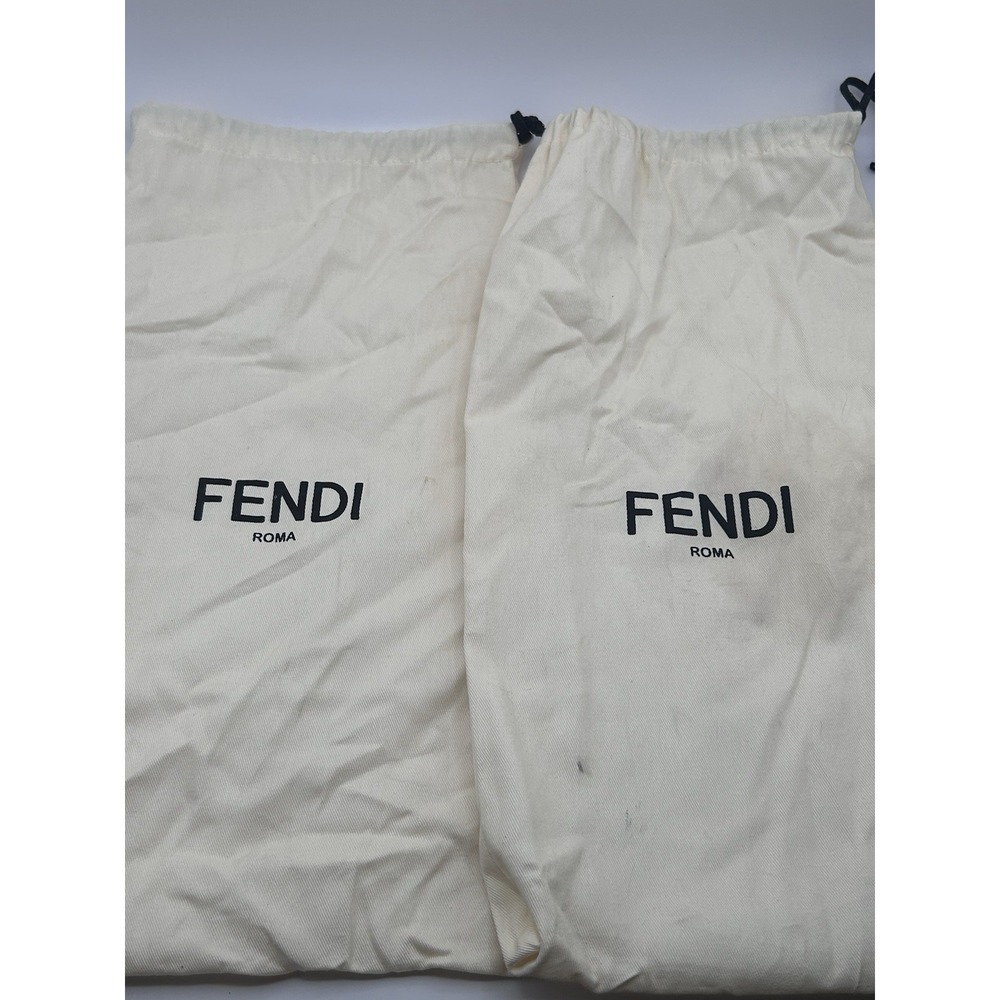 Fendi White Leather Sneakers with Brown FF Logo Strap - Picture 10 of 11